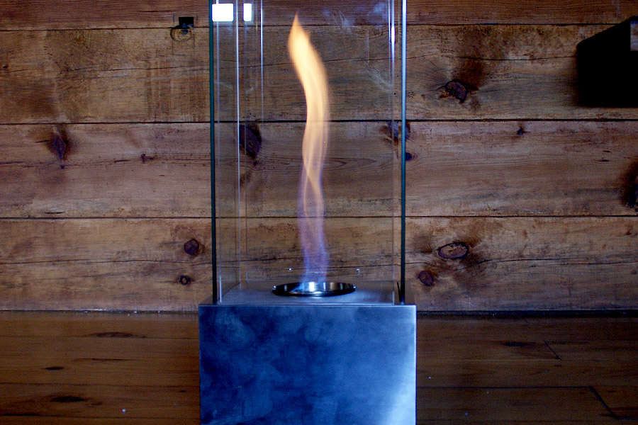 Pit para etanol de pie de acero inoxidable con cristal con un quemador de 0.7L