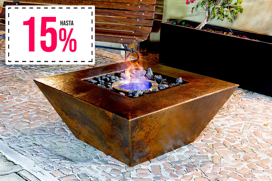 Chimenea Koeko cuadrada de etanol