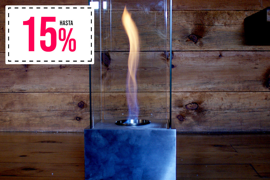 Pit para etanol de pie de acero inoxidable con cristal con un quemador de 0.7L