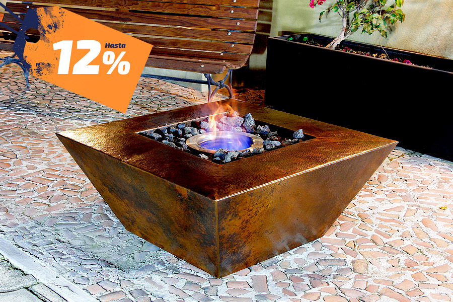 Chimenea Koeko cuadrada de etanol