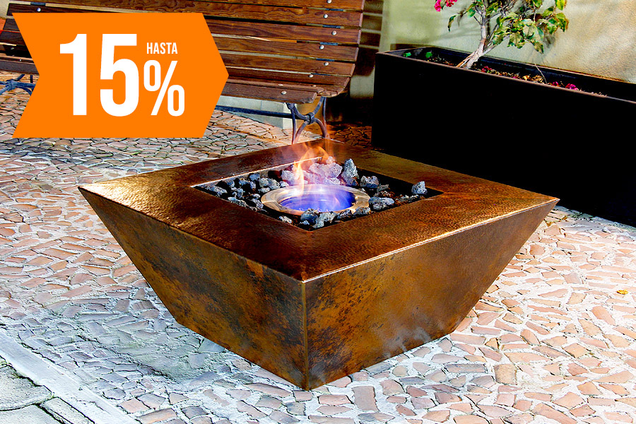 Chimenea Koeko cuadrada de etanol