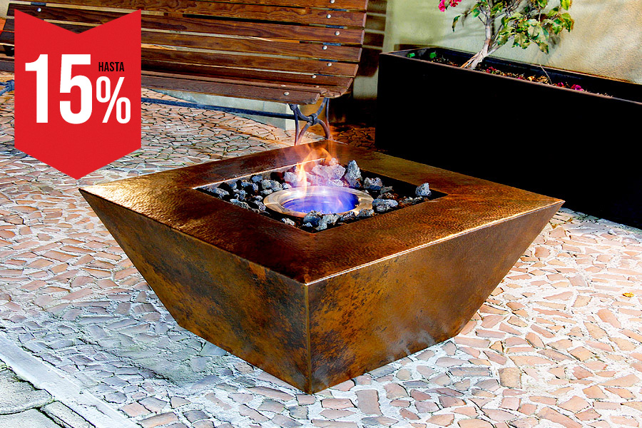 Chimenea Koeko cuadrada de etanol