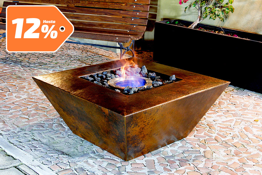Chimenea Koeko cuadrada de etanol